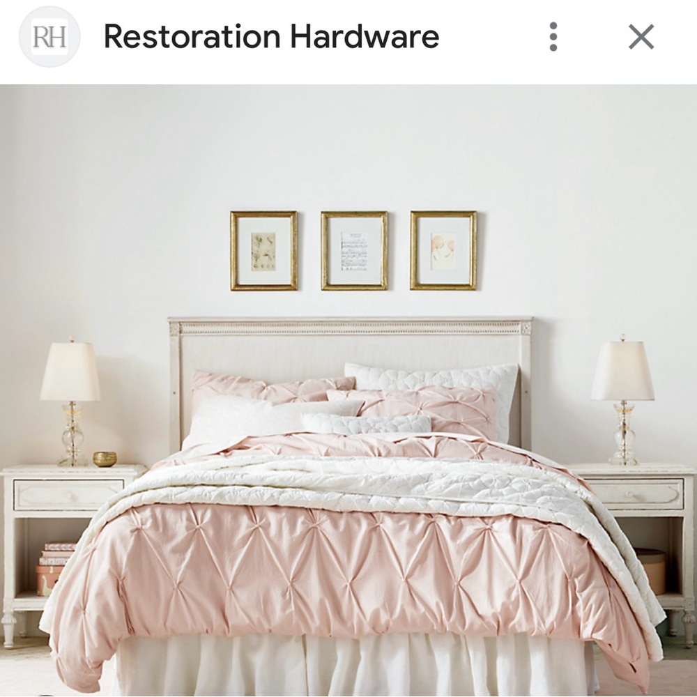 Restoration Hardware Teen PINTUCKED BOW BOUDOIR Duvet with 2 SHAMS